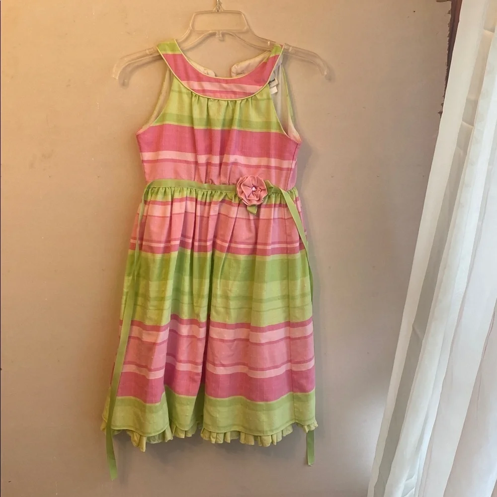 Rare Editions Pink and Green Floral Dress